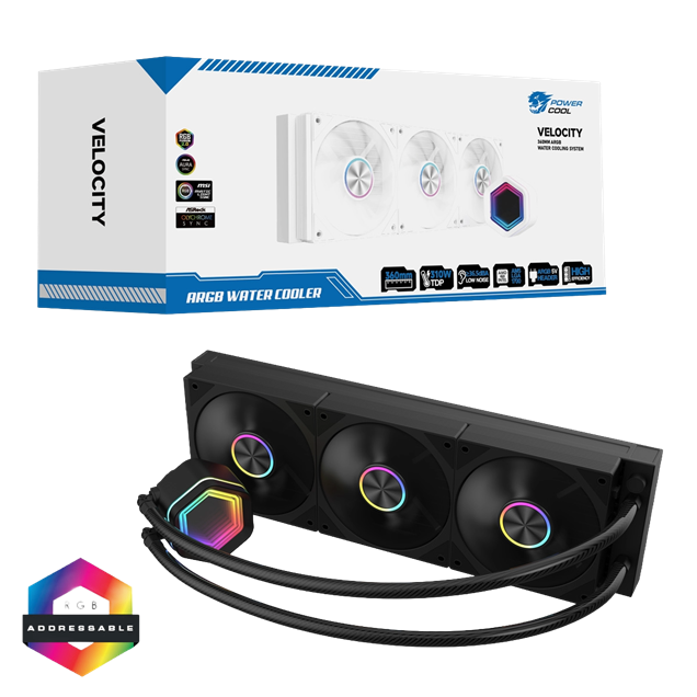 Powercool Velocity 360mm Watercooler Black